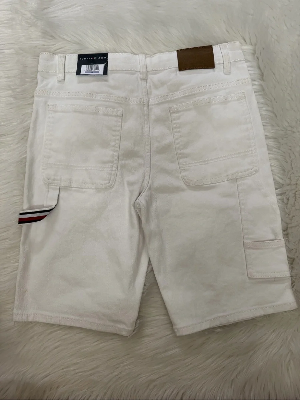 Tommy Hilfiger White Carpenter Denim Shorts Sz 18